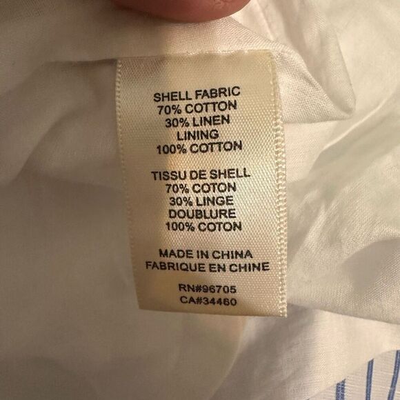 Rebecca Taylor Women's Sleeveless Stripe Wrap Dress linen blend - Picture 10 of 10